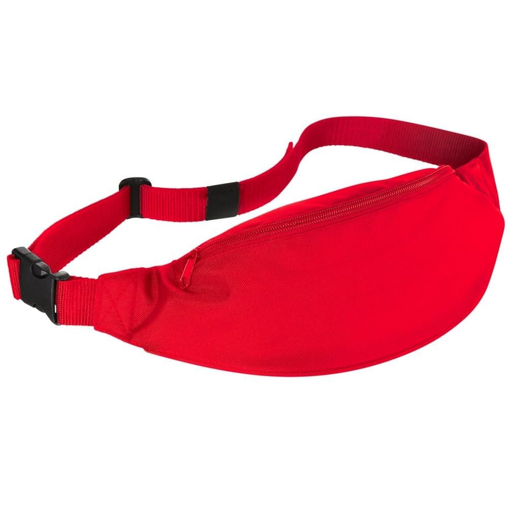 Red Zippered Fanny Pack - 8.5" x 10.5" - Spacious & Stylish Waist Bag for Trick or Treat Essentials & Party Accessories