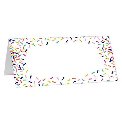Vibrant Rainbow Bakeware Party Tent Cards - 2" x 4" (Pack of 25) - Durable Paper Activity Labels - Perfect for Baking Events & Theme Parties