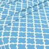 HNU 4 Piece Quatrefoil Sheet Set Queen, All Season Breathable Lightweight Beautiful Decorative Printed Modern Contemporary Aqua Blue White Bedding Soft Comfy Microfiber view 3