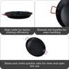 IMUSA USA 10" Carbon Steel Coated Nonstick Paella Pan, Black, Red Handles view 2