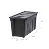 IRIS USA 31 Gallon Heavy Duty Storage Totes with Easy-Grip Handles, 4 Pack - Large Bins with Lids Garage Organizing Tubs, Durable Stackable Utility Containers, Made in USA - Black view 2