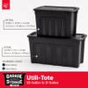IRIS USA 31 Gallon Heavy Duty Storage Totes with Easy-Grip Handles, 4 Pack - Large Bins with Lids Garage Organizing Tubs, Durable Stackable Utility Containers, Made in USA - Black view 4