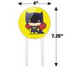 Acrylic Batman Batgirl Cute Chibi Character Cake Topper Party Decoration for Wedding Anniversary Birthday Graduation view 2