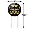 Acrylic Batman Bat Mom Shield Logo Cake Topper Party Decoration for Wedding Anniversary Birthday Graduation view 2