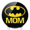 Acrylic Batman Bat Mom Shield Logo Cake Topper Party Decoration for Wedding Anniversary Birthday Graduation view 3