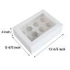 [20-Packs] White Cupcake Boxes 12 Holders,ONE MORE Cake Carrier Food Grade Pop-up Bakery Boxes 13.8 x 9.5 x 4inch with Inserts and PVC Windows Fits 12 Cavity Cupcake or Muffins Pack of 20 view 2