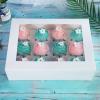 [20-Packs] White Cupcake Boxes 12 Holders,ONE MORE Cake Carrier Food Grade Pop-up Bakery Boxes 13.8 x 9.5 x 4inch with Inserts and PVC Windows Fits 12 Cavity Cupcake or Muffins Pack of 20 view 3