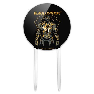Acrylic Black Lightning Graphic Cake Topper Party Decoration for Wedding Anniversary Birthday Graduation