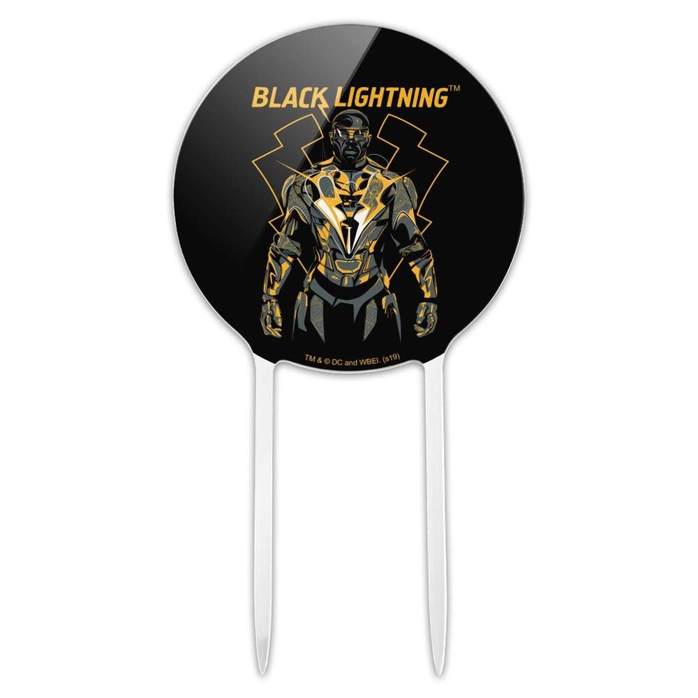 Acrylic Black Lightning Graphic Cake Topper Party Decoration for Wedding Anniversary Birthday Graduation