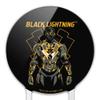 Acrylic Black Lightning Graphic Cake Topper Party Decoration for Wedding Anniversary Birthday Graduation view 3