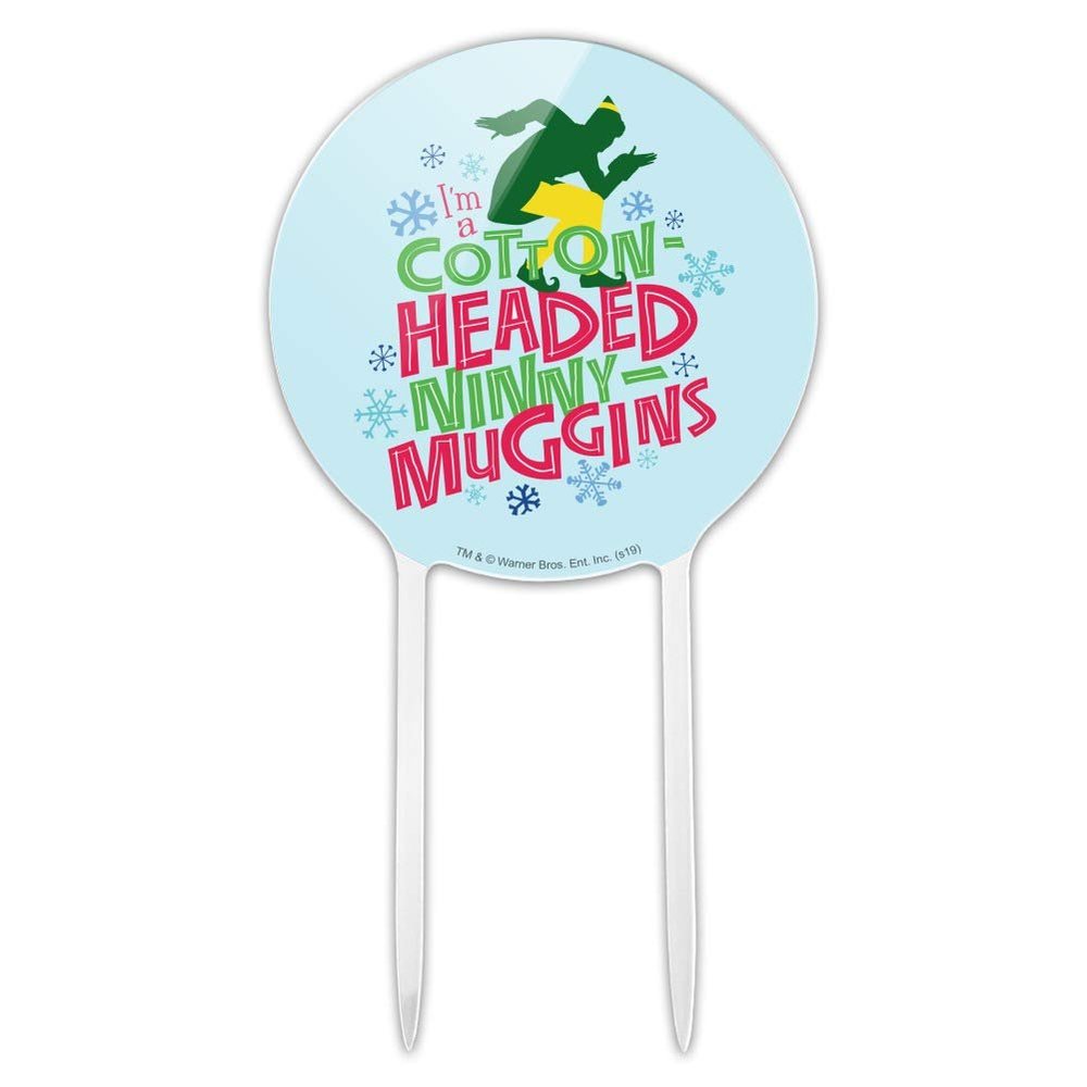 Acrylic Elf Movie Cotton-Headed Ninny-Muggins Cake Topper Party Decoration for Wedding Anniversary Birthday Graduation