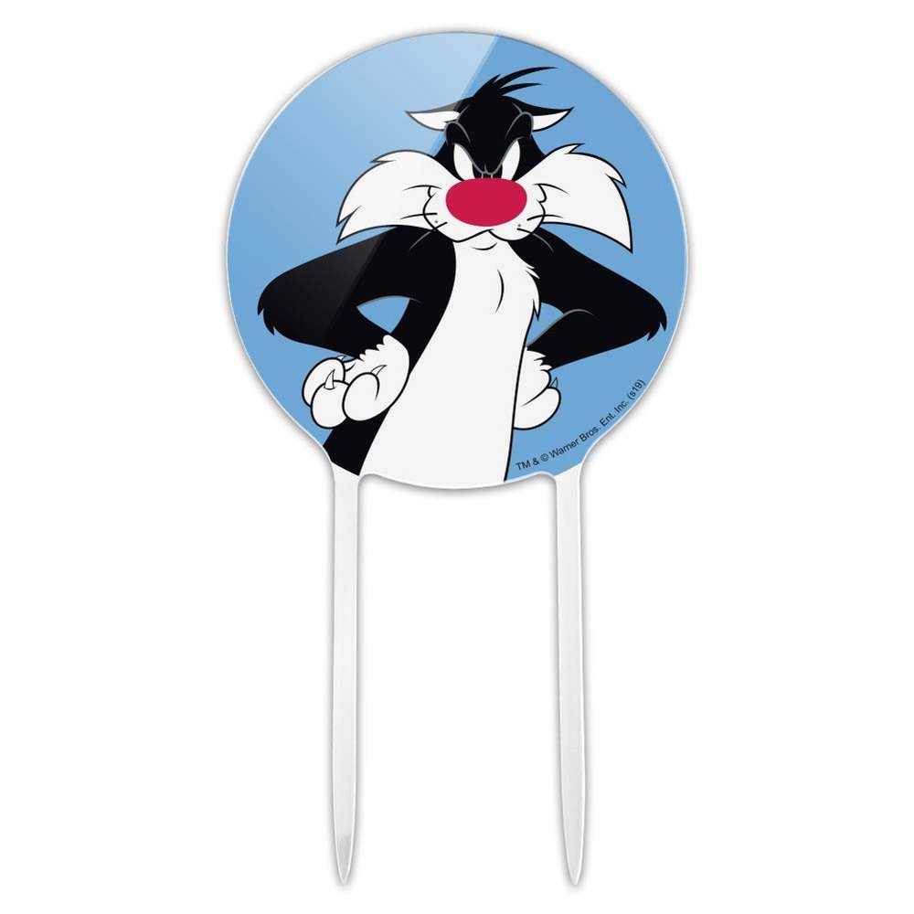 Acrylic Looney Tunes Sylvester Cake Topper Party Decoration for Wedding Anniversary Birthday Graduation