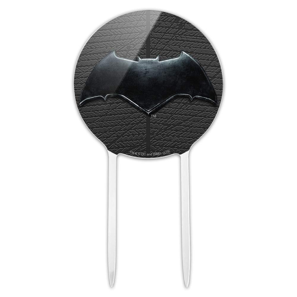 Acrylic Justice League Movie Batman Logo Cake Topper Party Decoration for Wedding Anniversary Birthday Graduation