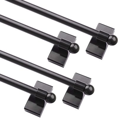 Multi-Use Adjustable Magnetic Curtain Rods for Doors, Windows, Tool Boxes, 16-28 Inch, Easy Installation4-PackBlack