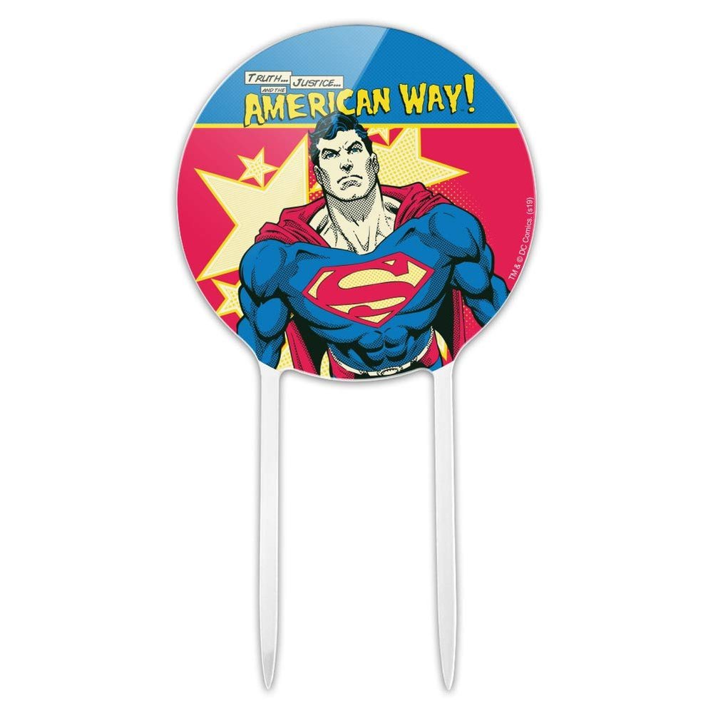 Acrylic Superman The American Way Cake Topper Party Decoration for Wedding Anniversary Birthday Graduation