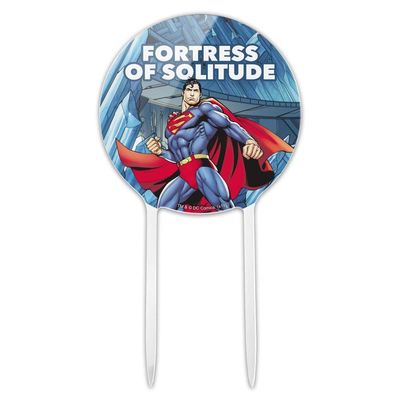 Acrylic Superman Fortress of Solitude Cake Topper Party Decoration for Wedding Anniversary Birthday Graduation