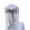 10O Pack Organza Silver Grey Chair Sashes for Wedding Sheer Chairs Bows Ties for Party Birthday Event Banquet Restaurant Baby Shower Christmas Events Decoration (Silver Grey) view 1