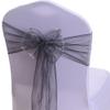 10O Pack Organza Silver Grey Chair Sashes for Wedding Sheer Chairs Bows Ties for Party Birthday Event Banquet Restaurant Baby Shower Christmas Events Decoration (Silver Grey) view 3