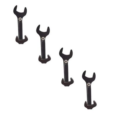 Xinally 4pcs Vintage Wrench Shape Hooks, Black Wall Hooks for Bathroom Kitchen Home or Office Use for Hanging Clothes, Hats, Towels, Clothes, Keys and Other Miscellaneous Items