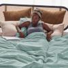 Bedsure Gentlesoft 100% Cotton Blanket Queen Size for Bed - Cooling Breathable and Soft for Spring Summer, Thick Cozy Waffle Weave Blanket Gifts for Women, Mint, 90x90 Inches view 2