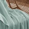 Bedsure Gentlesoft 100% Cotton Blanket Queen Size for Bed - Cooling Breathable and Soft for Spring Summer, Thick Cozy Waffle Weave Blanket Gifts for Women, Mint, 90x90 Inches view 4