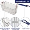2PCS Deep Fryer Basket With Non-Slip Handle Heavy Duty Nickel Plated Iron Construction 13 1/4" x 6 1/2" x 6" Commercial Use view 3