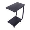Lovinland Coffee Table Rolling Sofa Side Table 2 Tier Snack Table Bed Serving Tray Laoptop Desk for Livingroom Bedroom (Black) view 2