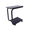 Lovinland Coffee Table Rolling Sofa Side Table 2 Tier Snack Table Bed Serving Tray Laoptop Desk for Livingroom Bedroom (Black) view 3