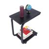 Lovinland Coffee Table Rolling Sofa Side Table 2 Tier Snack Table Bed Serving Tray Laoptop Desk for Livingroom Bedroom (Black) view 4