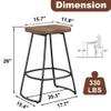 Awonde 26" Swivel Metal Bar Stools Set of 2 Backless Large Seat Bartsools Industrial Counter Height Stools with Wood Top Matte Black view 2