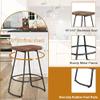 Awonde 26" Swivel Metal Bar Stools Set of 2 Backless Large Seat Bartsools Industrial Counter Height Stools with Wood Top Matte Black view 4