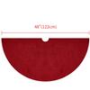Eilaysyum Christmas Tree Skirt - 48 inches Large Rustic Xmas Burlap Plain Tree Skirts for Holiday Party Christmas Decorations Indoor Outdoor (Red) view 3