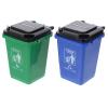 2PCS Mini Curbside Trash and Recycle Can Set/Pencil Cup,Creative Dust Bin Supplies Holder(Blue + Green) view 1