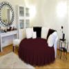 1 Piece Solid 15" Deep Pocket Pleated Bed Skirt for Round Bed 600TC Egyptian Cotton (Wine, Calking 96" Diameter) view 1