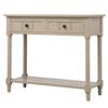 Rhomtree Home Classic Console Table Wood Sofa Table End Table with 2 Storage Drawers and Bottom Shelf Hallway Entryway Accent Table Bookshelf Living Room Furniture (Retro Grey) view 3
