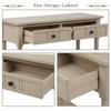 Rhomtree Home Classic Console Table Wood Sofa Table End Table with 2 Storage Drawers and Bottom Shelf Hallway Entryway Accent Table Bookshelf Living Room Furniture (Retro Grey) view 4