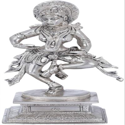A Classical Indian Dancer - Brass Statue - Color Amazing Silver Color