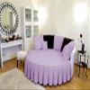1 Piece Solid 15" Deep Pocket Pleated Bed Skirt for Round Bed 600TC Egyptian Cotton (Lavender, King 92" Diameter) view 1
