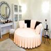 1 Piece Solid 15" Deep Pocket Pleated Bed Skirt for Round Bed 600TC Egyptian Cotton (Peach, Twin XL 80" Diameter) view 1