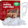 All-Purpose Holiday Light Clips [Set of 400] Christmas Light Clips, Outdoor Light Clips - Mount to Shingles & gutters - Works with Mini, C6, C7, C9, Rope, Icicle Lights - No Tools Required - USA Made view 1