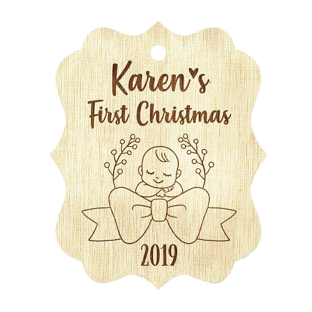 Baby First Christmas Ornament, Customize with Name and Born Date, Newly Born Baby, Kids Custom Christmas Ornament