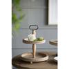 A and B Home A&B Home Whitewash Tan 2-Tier Wood Bead Trim Tray view 4