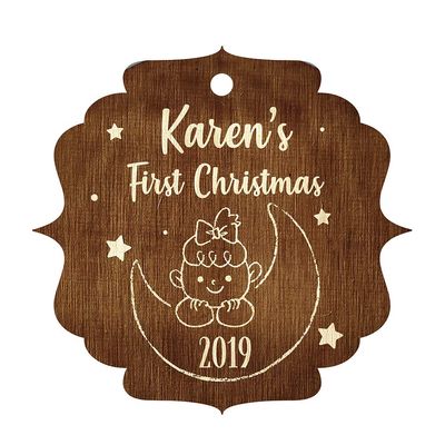 Baby First Christmas Ornament, Customize with Name and Born Date, Newly Born Baby, Kids Custom Christmas Ornament