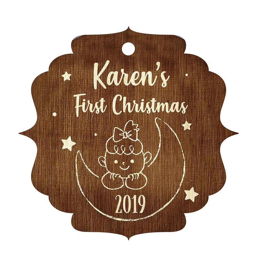Baby First Christmas Ornament, Customize with Name and Born Date, Newly Born Baby, Kids Custom Christmas Ornament