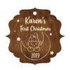Baby First Christmas Ornament, Customize with Name and Born Date, Newly Born Baby, Kids Custom Christmas Ornament view 1
