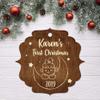 Baby First Christmas Ornament, Customize with Name and Born Date, Newly Born Baby, Kids Custom Christmas Ornament view 2