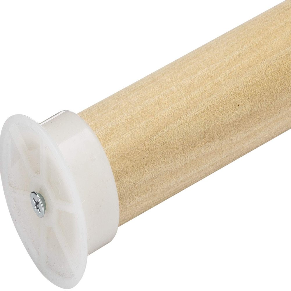 1 3/8" Thick Solid Wood Closet Pole with Plastic End-brackets (8 FT)