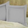 3 Piece Set Solid 15" Deep Pocket Pleated Bed Skirt for Round Bed with Pillowsham 600TC Egyptian Cotton (Light Gray, Twin XL 80" Diameter) view 2