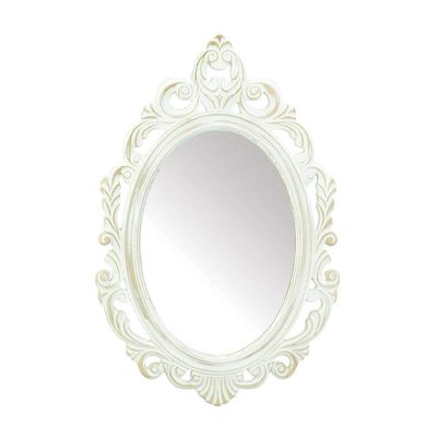 Accent Plus Antiqued White Wall Mirror 15.5x23.5x0.5