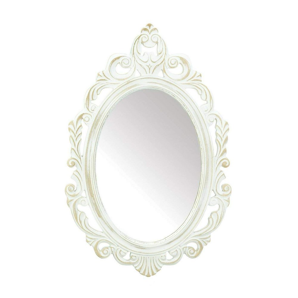 Accent Plus Antiqued White Wall Mirror 15.5x23.5x0.5